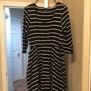 Black and white stripped dress